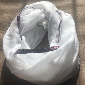 White scarf with embroidery